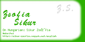 zsofia sikur business card